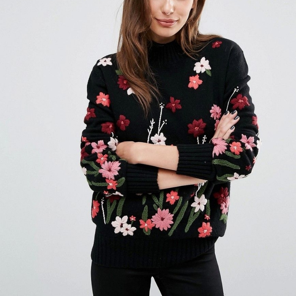 French Connection floral garden embroidered jumper